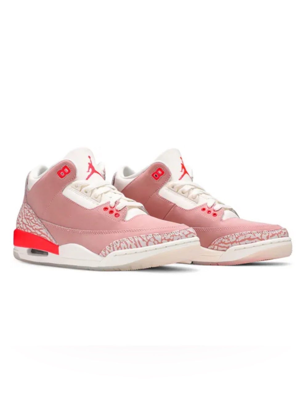 Nile AIR JORDAN Retro 3s in White, Rust (Mauve) and Hot Pink